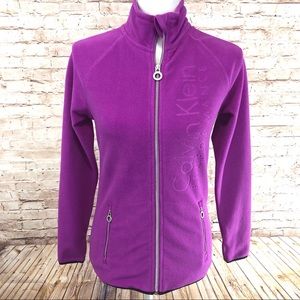 Calvin Klein Performance Purple Full Zip Sweatshirt Small Athletic Jacket